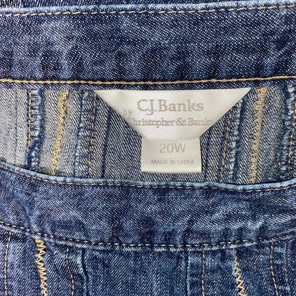 Y2K Denim Flared Midi Skirt SZ 20W Western Farm Vtg Modest Cottagcore Boho - Picture 3 of 7